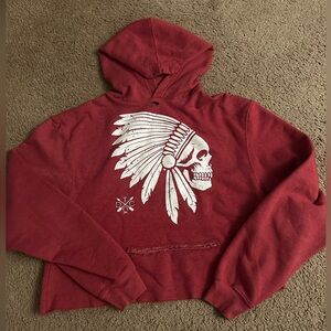 The drive clothing - red Apache cropped hoodie - size medium